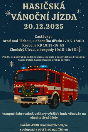 vianoční jízda hasičů